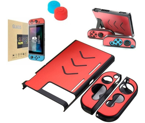 Case C/aluminio+gomitas+cristal Nintendo Switch Envio Gratis