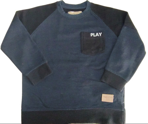 Sweater Zara Play Bicolor Con Bolsa Frontal Talla 5 Años