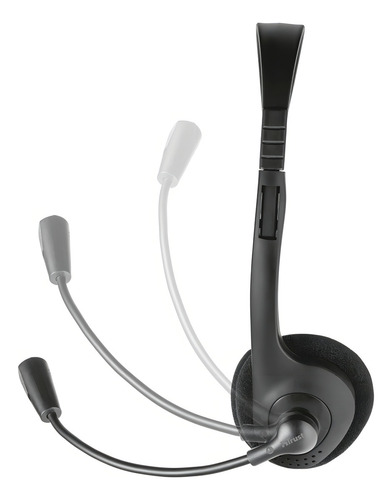 Audífonos Con Micrófono Pc Para Teletrabajo Chat Trust Primo Color Negro