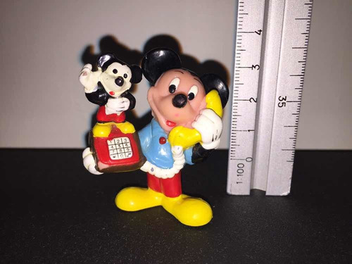 Mickey Mouse Con Teléfono / Disney / Figura Vintage