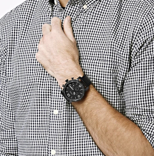 Reloj Fossil Nate Jr1354 Cronógrafo Original Nuevo En Caja