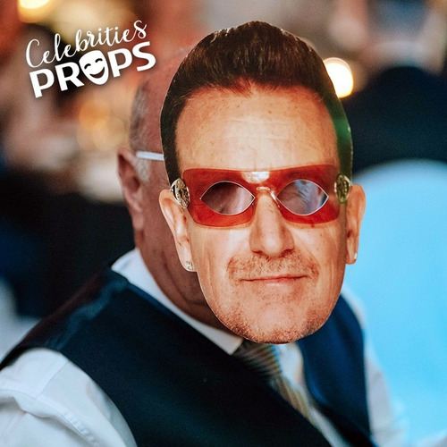 Caretas Máscaras Famosos Eventos. Cantantes Bono U2.