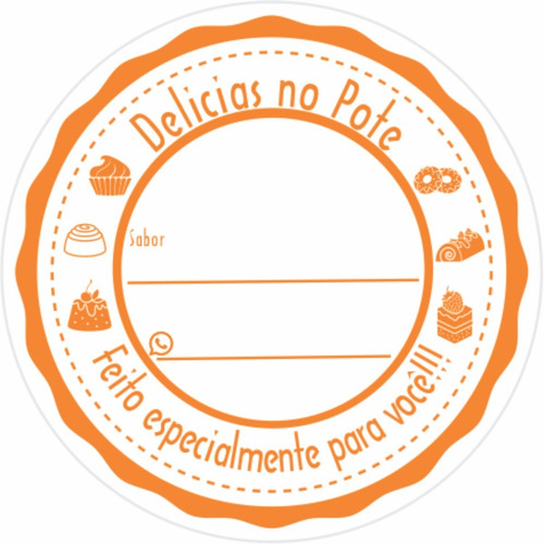 Imagem 1 de 4 de 500 Etiqueta Adesivo Bolo No Pote Delicias No Pote