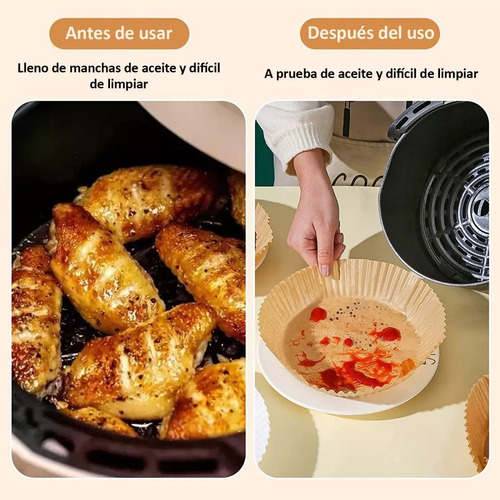 100pzs Forro Papel Desechable Horno Freidora De Aire Redond