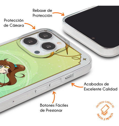Funda Para iPhone Magsafe Sailor Moon Sailor Jupiter Sailor Verde Anime