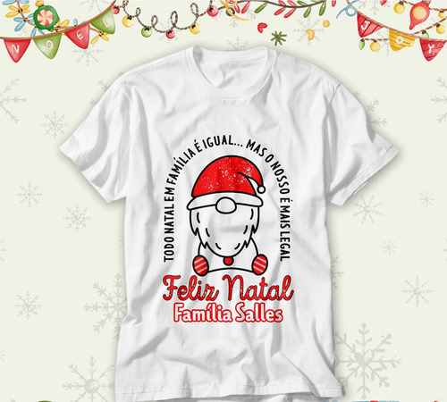 Camiseta  Feliz Natal Personalizada