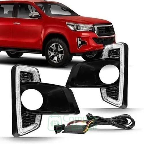 Par Grade Farol Milha Moldura Led Hilux Srx 2018 19 20 2021