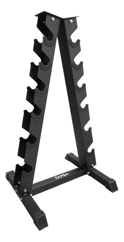 Rack Vertical Para Mancuernas Hexagonales 6 Pares Tayga Color Negro