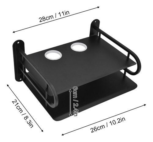 Estante De Pared Flotante De Doble Capa Tv Box Router Dvd