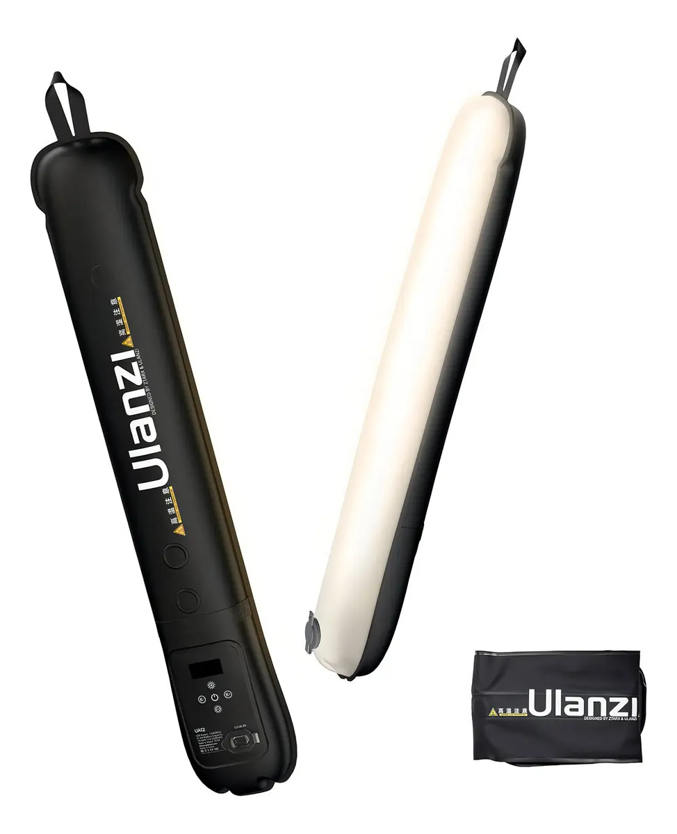 Barra Led Inflável Ulanzi Ua12 Iluminador Bastão Magnético Estrutura Preto Luz Bicolor