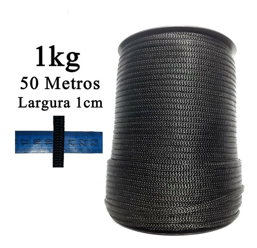 Cordão Fita Laço 10mm 1cm Preto Artesanato Lembrancinhas I