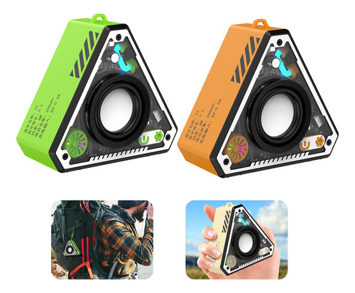 Bocina Bluetooth Triangular Con Luz Led Subwoofer Colores