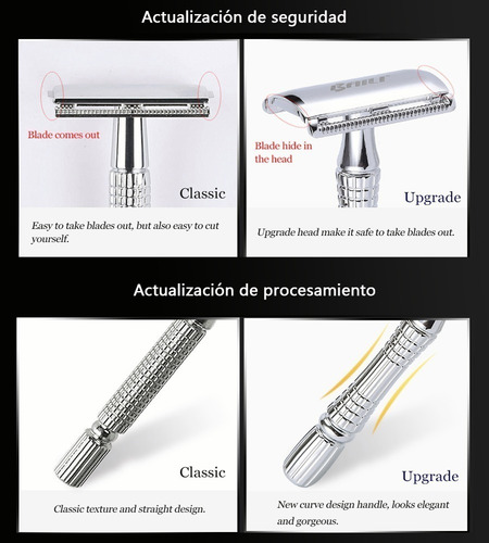Rastrillo De Afeitar Clásico Con 5 Accesorios, Reutilizable