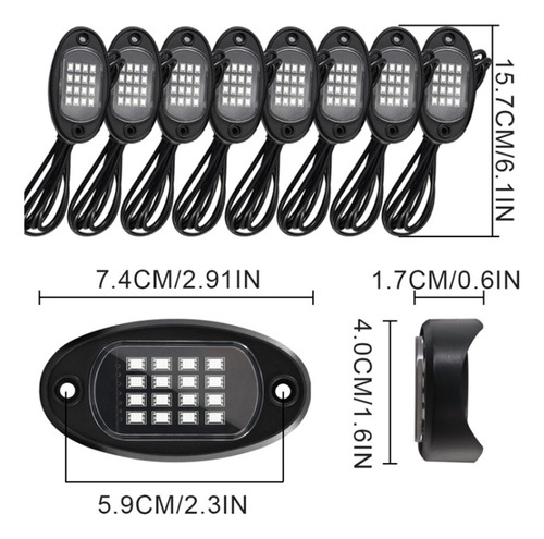 Kit De Luces Led Led Rgb Rock Light Underglow, Luces Led De