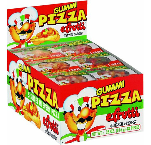 E Frutti Gummi Candy Pizza - 48's, 0.6 Onzas (paquete De 48)