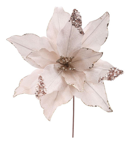 Poinsetia C/paete E Gltter Champagne 30cm C/1un 1014266