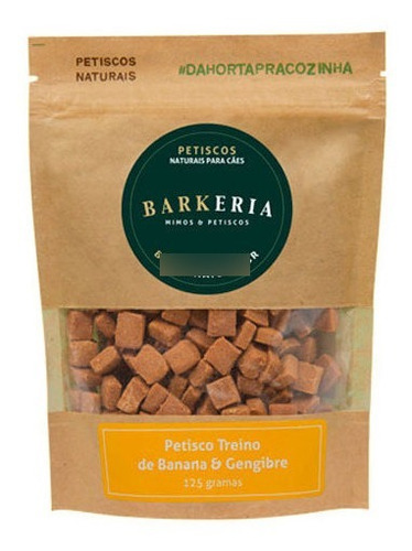 Petisco Treino Para Cães Banana Com Gengibre Barkeria 125g