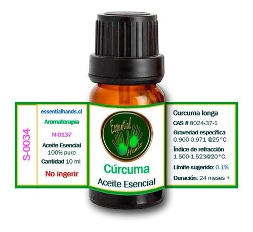 Imagen 1 de 1 de Cúrcuma 10 Ml - Aceite Esencial - Aromaterapia