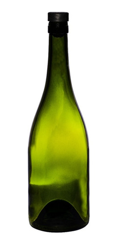 Botella De Vino Borgoña 750 Vidrio Verde Oliva Con Tapon X12