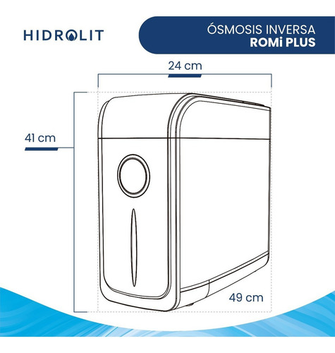 Filtro de agua Hidrolit Romi Plus 5 Etapas Bomba 400 litros/d color blanco 24v