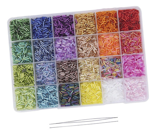 9600 Piezas Kit De Cuentas De Tubo 24 Colores Para Diy