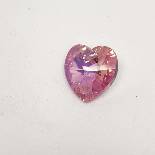 Dije Cristal Corazon 10mm Plata 925 Colores Vrs Encontralos Rose Ab