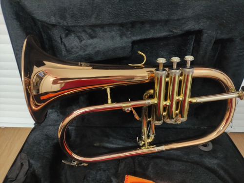 Imagem 3 de 6 de Flugelhorn Sib Jean Batiste Dourado Completo