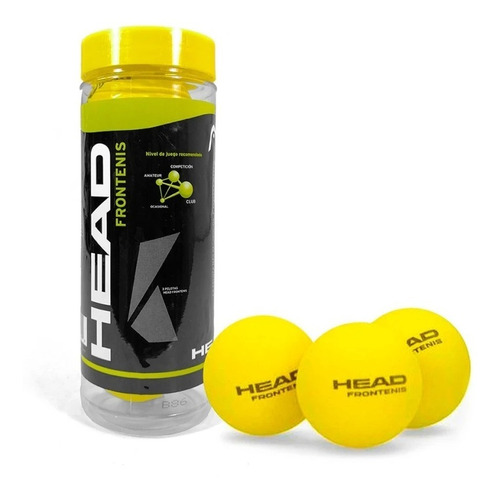 Tubo 3 Pelotas Head Frontón #deportifi 