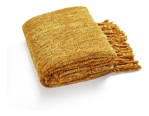 Imagen 7 de 9 de Manta Tejida Píe De Cama Chenille Importada