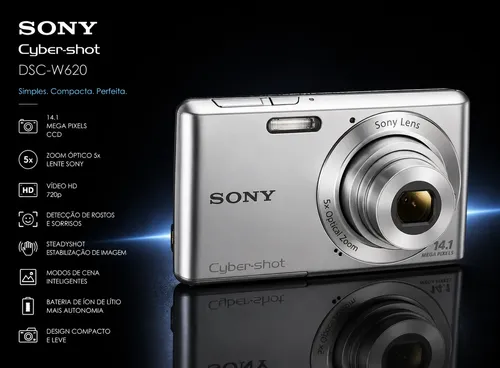 Câmera Digital Sony Cyber-shot Dsc-w620 14.1mp | MercadoLivre