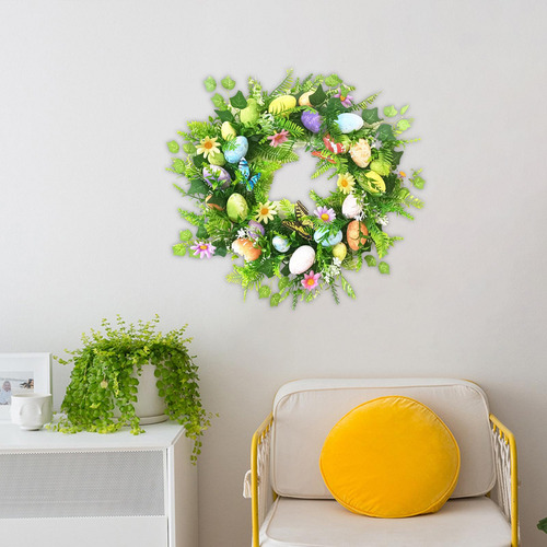 Corona De Huevos De Pascua, Corona De Puerta De Pascua Con