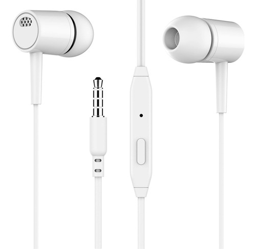 Fone De Ouvido Estereo Com Microfone Para Celular In Ear P2 Cor Branco