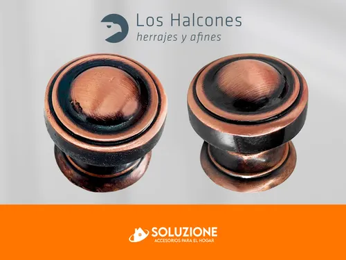 Tirador Metal Botón Tov Ron Cobre Mueble Herraje X 12 Unid