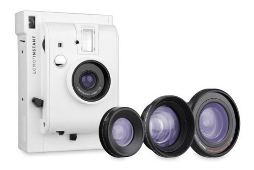 Lomo Instant Camera White Y Lentes + Rollo Fuji Instax Mini