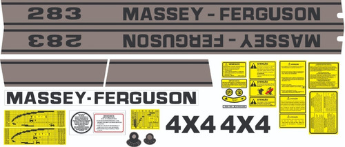 Decalque Faixa Adesiva Trator Massey Ferguson 283 4x4 Antigo