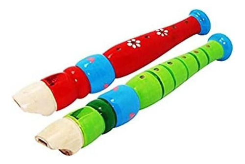 2 Grabadoras Pequeñas De Madera Para Niños Flauta Piccolo