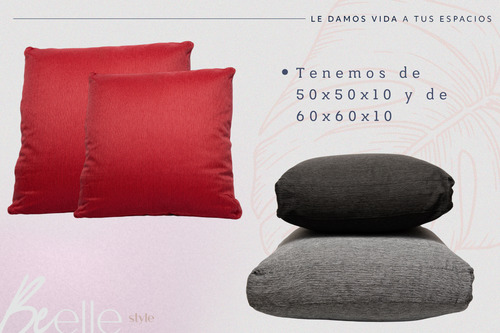 Almohadón Chenille Antidesgarro Sillón Algarrobo 50x50x10 Cm Rojo Chenille Antidesgarro