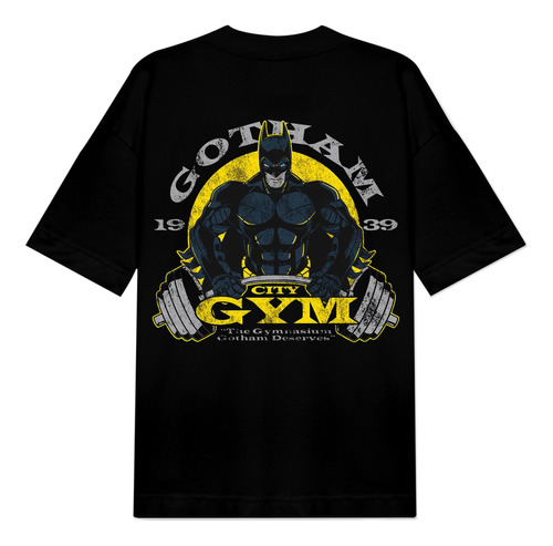 Camiseta Gym Oversize Batman Gotham City Personalizado