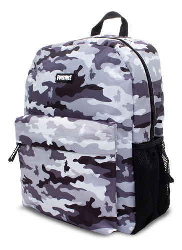Mochila Escolar Juvenil Ruz Fornite Negro Camuflaje