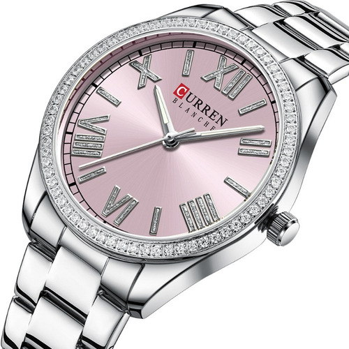 Reloj Inoxidable Con Diamantes Luminosos Para Mujer Curren