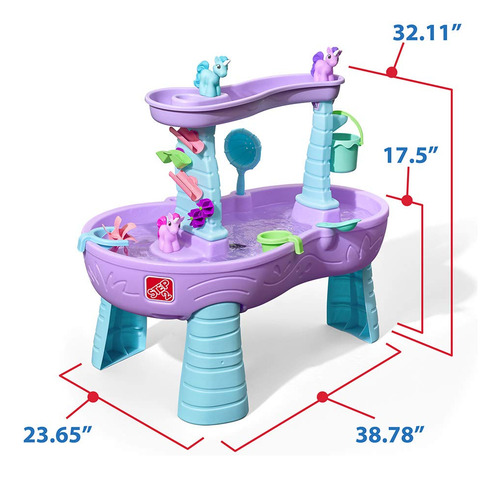 Mesa Agua Morada Con Unicornios Y Accesorios De Juego