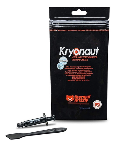 Imagen 2 de 6 de Pasta Térmica Thermal Grizzly Kryonaut 12.5 W 1 Gr Extrema!