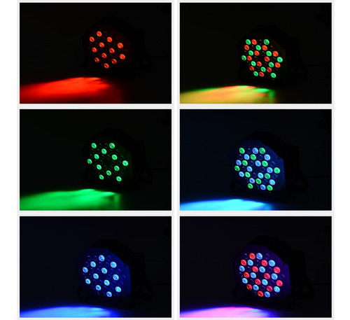 Luces Dj Par Led Rgb Con 7 Modos Y Mando A Distancia Paquete