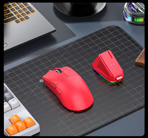 Mouse Gamer Attack Shark X11 Tri Mode 22000 Dpi Vermelho Vermelho