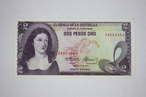 Billete República De Colombia $2 Policarpa  