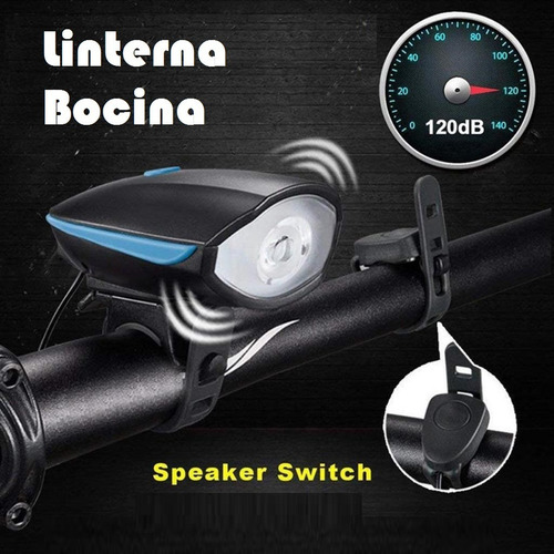 Linterna Bocina Bicicleta Recargable