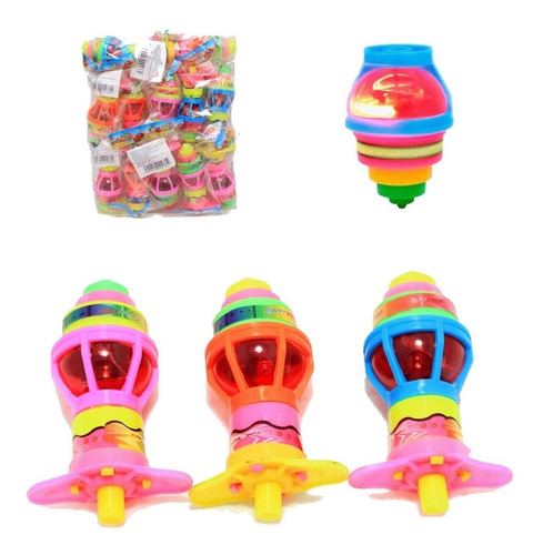 30 Pzs Trompos Luz Led  Juguete Fiesta Piñata Cumple Negocio