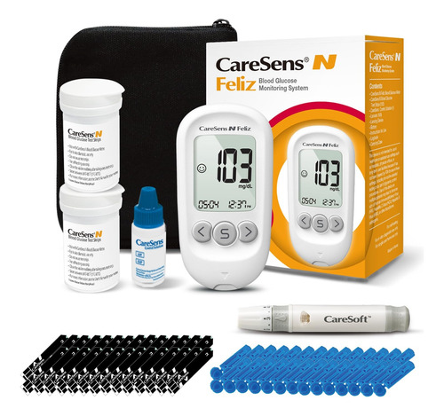 Caresens N Feliz Kit De Monitoreo De Glucosa En Sangre