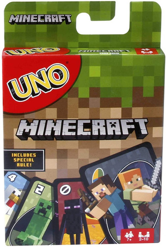 Imagen 1 de 6 de Juego De Cartas Uno Minecraftt Mattel Games