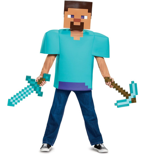 Disguise Niños Disfraz Ropa Steve Minecraft T Mediano | Meses sin intereses